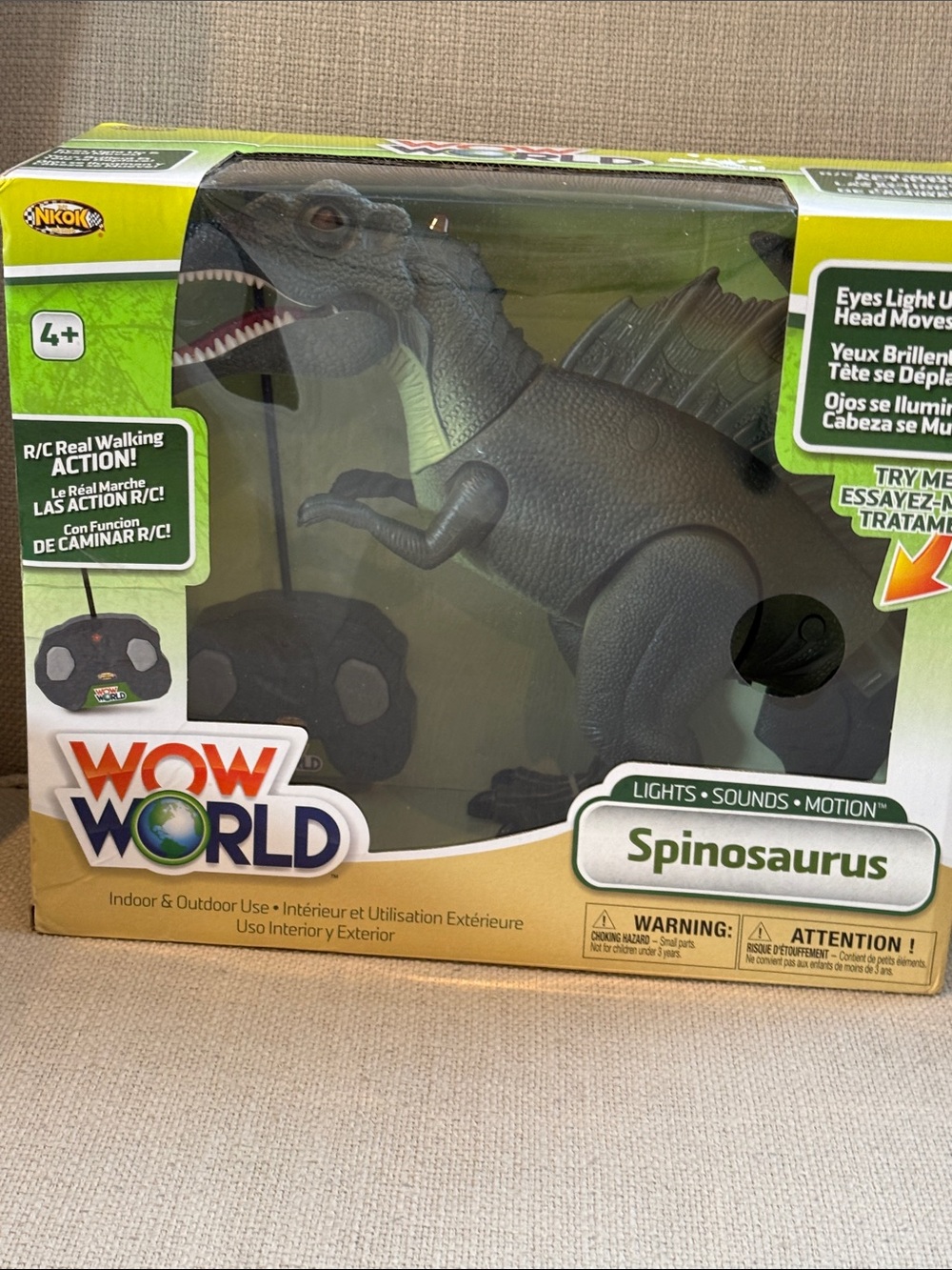 NKOK New in Box Spinosaurus Remote Control Dinosaur - Gray